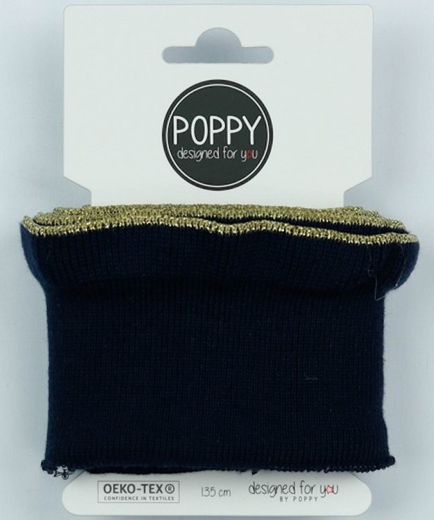 Bande Bord-côte ruffle navy gold 